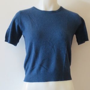 PETITE CONCEPT BLUE CASHMERE SWEATER SZ P/XS